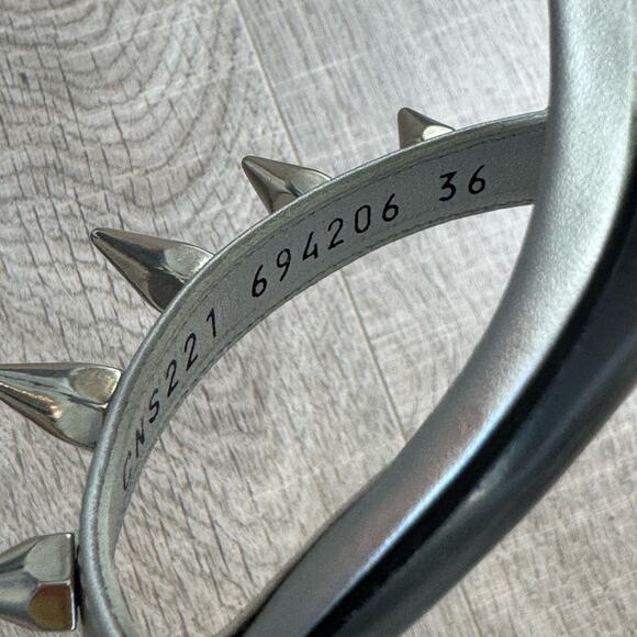 NIB ALEXANDER MCQUEEN Women’s Silver Punk Stud Metallic Ankle-Strap Sandals - Picture 8 of 15